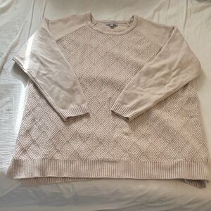 Beige textured Crew Neck Sweater